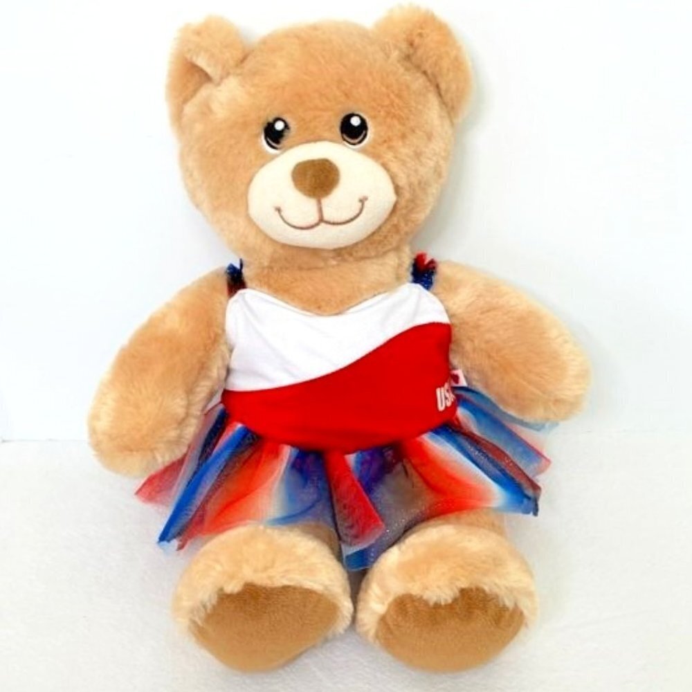Build A Bear Workshop Lt‎ Brown Bear w/ Cheerleader Outfit USA Red White & Blue
